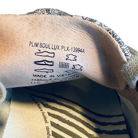 Taos Women’s Sz 7.5 Gray Paisley Taupe Leather Sneaker Plim Soul Lux Lace Up - Picture 11 of 11